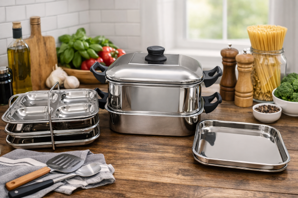 JVL Square Steamer for Idli, Dhokla, Momos & Vegetable Steaming – Big