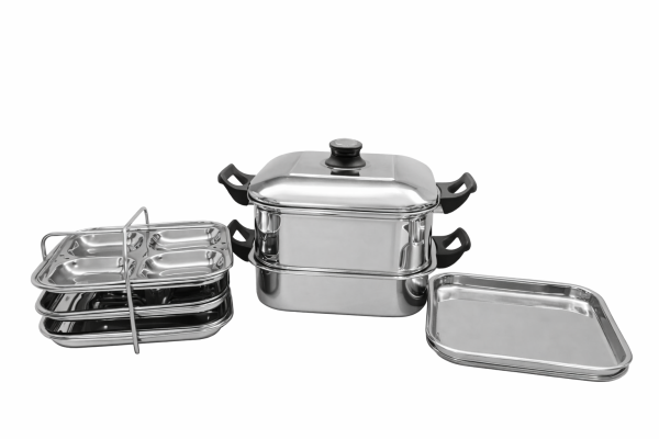 JVL Square Steamer for Idli, Dhokla, Momos & Vegetable Steaming – Big