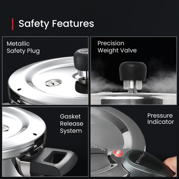 Prestige Triply Stainless Steel Pressure Cooker – Induction & Gas Compatible