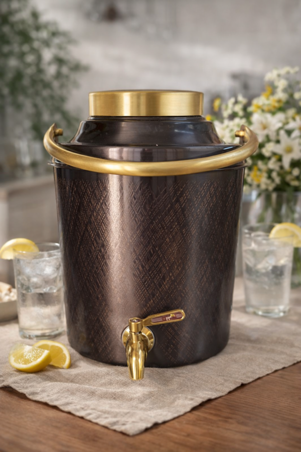 Pipal Rajwadi Copper Matka – 8 Liter Antique – Traditional Copper Water Pot