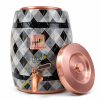 Pipal Copper Water Matka Barrel Design – 8 Litre Black Graphite – Pure Copper Drinking Water Pot