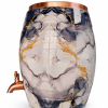 Pipal Copper Barrel Water Storage Matka – 8 Litre Marble Splash – Pure Copper Ayurvedic Drinking Water Pot