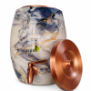 Pipal Copper Barrel Water Storage Matka – 8 Litre Marble Splash – Pure Copper Ayurvedic Drinking Water Pot