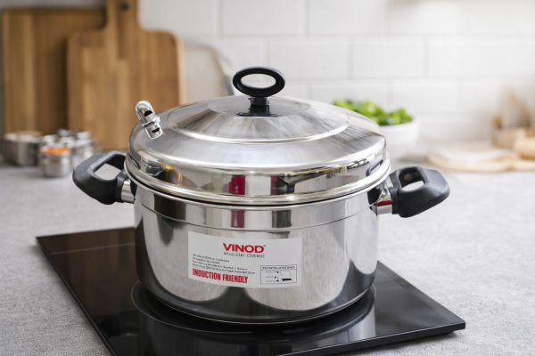 Vinod Stainless Steel Idli Cooker – 4 Plate – 16 Idli – Steamer with Lid