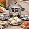Vinod Stainless Steel Idli Cooker with 6 Plates – 24 Idli Mould – Steamer Pot