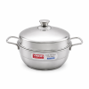 Vinod Stainless Steel Genz Mini Multi Kadai with 4 Idli Plate – Mini Kadai Idli Maker