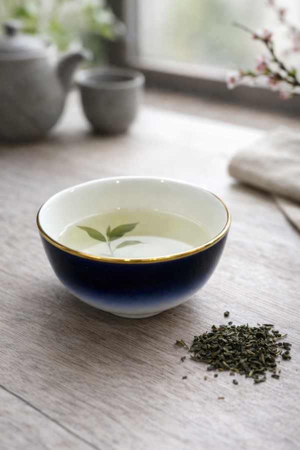 White Gold Fine Porcelain Dinner Set 35pcs – Dark Blue Gold Rim