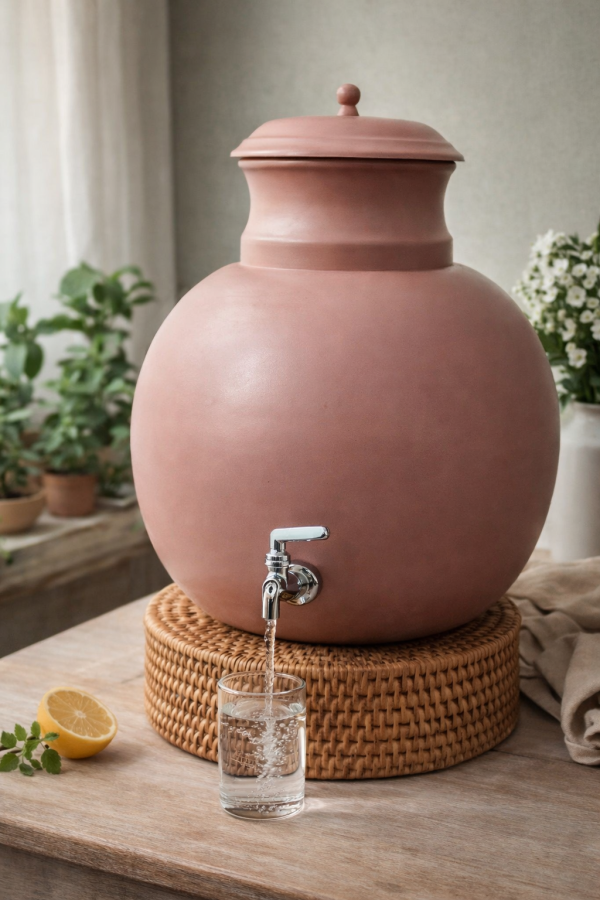 Mirror Finish Stainless Steel Water Pot with Tap – Deluxe Kesari Coated | Kitchen Water Storage Container 10 Litre