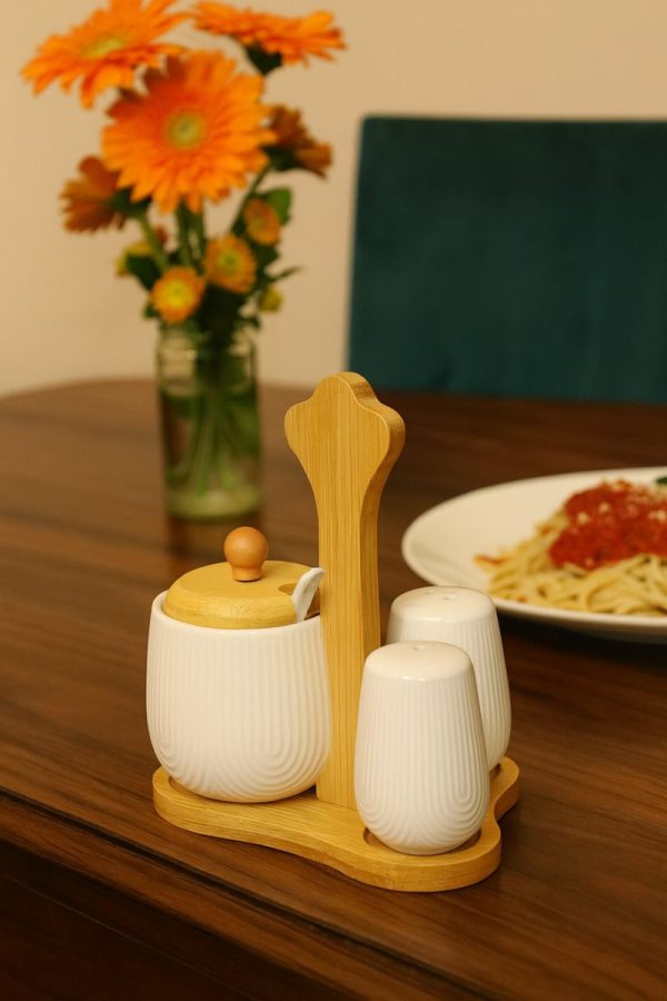 ROXX Amoura Round Condiment Set – 4 Piece Storage Jar Set  –  6340