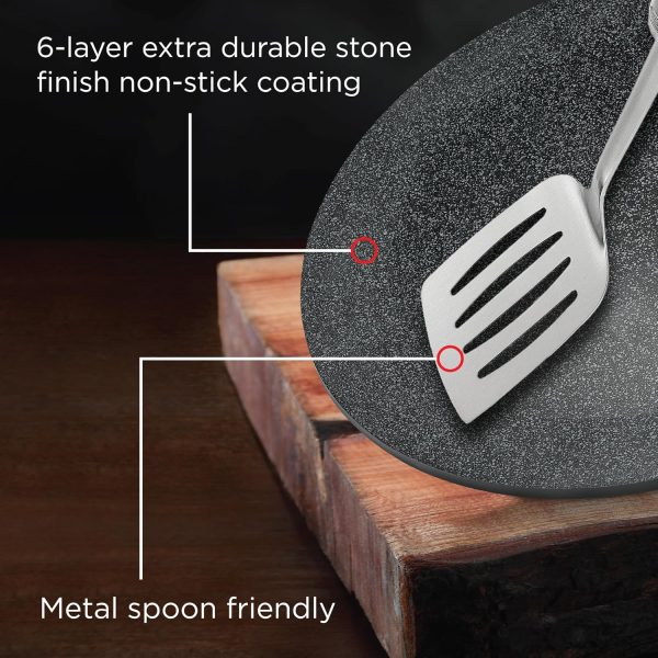 Prestige Durastone Hard Anodised Flat Tawa for Dosa and Roti