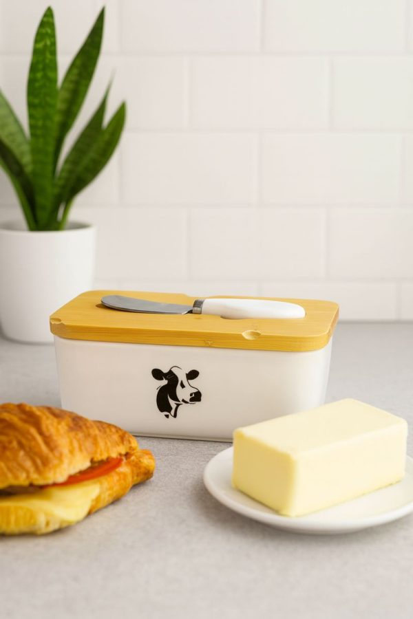 ROXX Madison Glass Butter Dish – Airtight Premium Butter Storage Container  –  6414