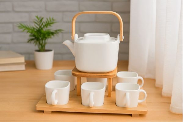 ROXX New Marina 8 – Piece Tea Set   –   Elegant Cups & Saucers for Serving  –  6402