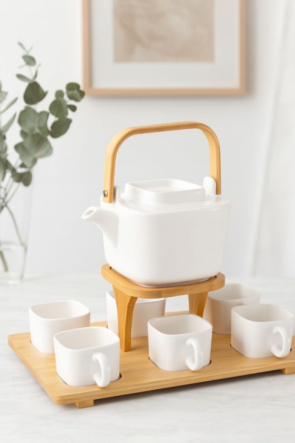 ROXX New Marina 8 – Piece Tea Set   –   Elegant Cups & Saucers for Serving  –  6402