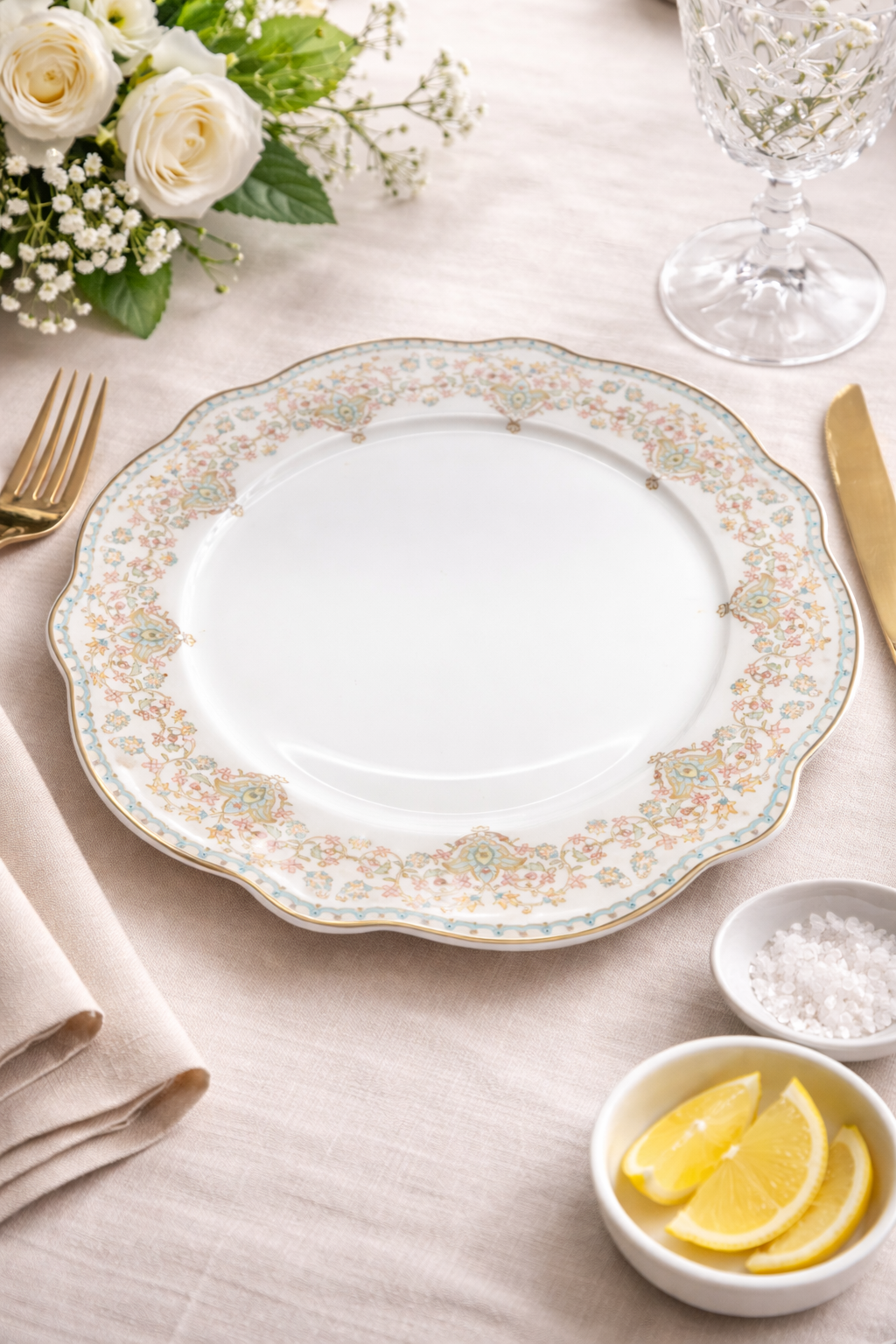 White Gold Fine Magnesium Porcelain Dinner Set 37pcs – HK37 Design