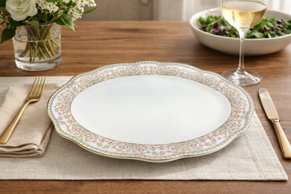 White Gold Fine Magnesium Porcelain Dinner Set 37pcs – HK37 Design