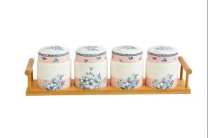 ROXX Celeste Candy Pink Storage Jar Set – 5 Pieces   –   Kitchen & Pantry Containers  –  6534