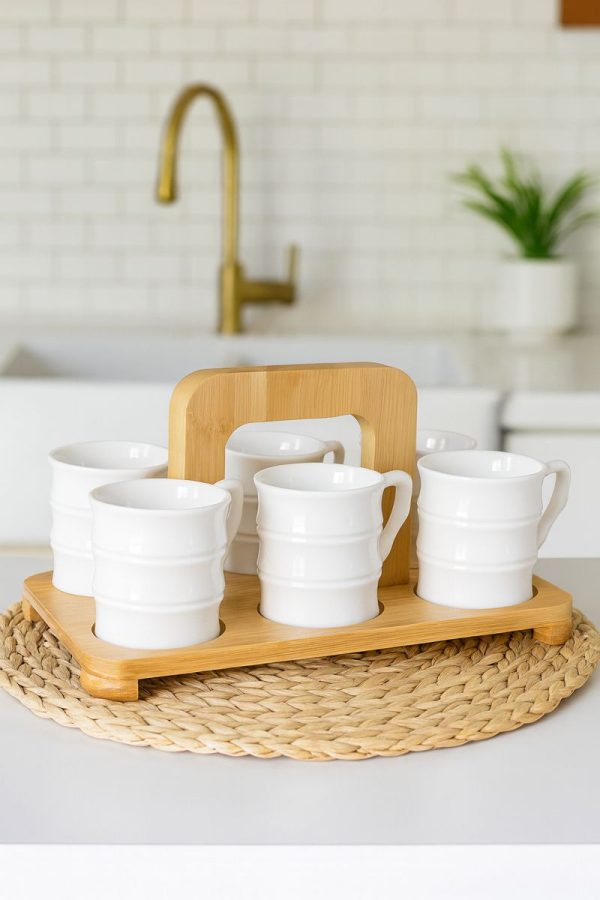 ROXX Stella Mug Set 7 – Piece   –   Premium Ceramic Coffee & Tea Mugs  180ml –  6487