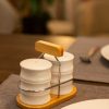 ROXX Bamboo Salt & Pepper Shaker Set – Eco – Friendly Kitchen Condiment Set  –  6440