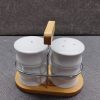 ROXX Bamboo Salt & Pepper Shaker Set – Eco – Friendly Kitchen Condiment Set  –  6440