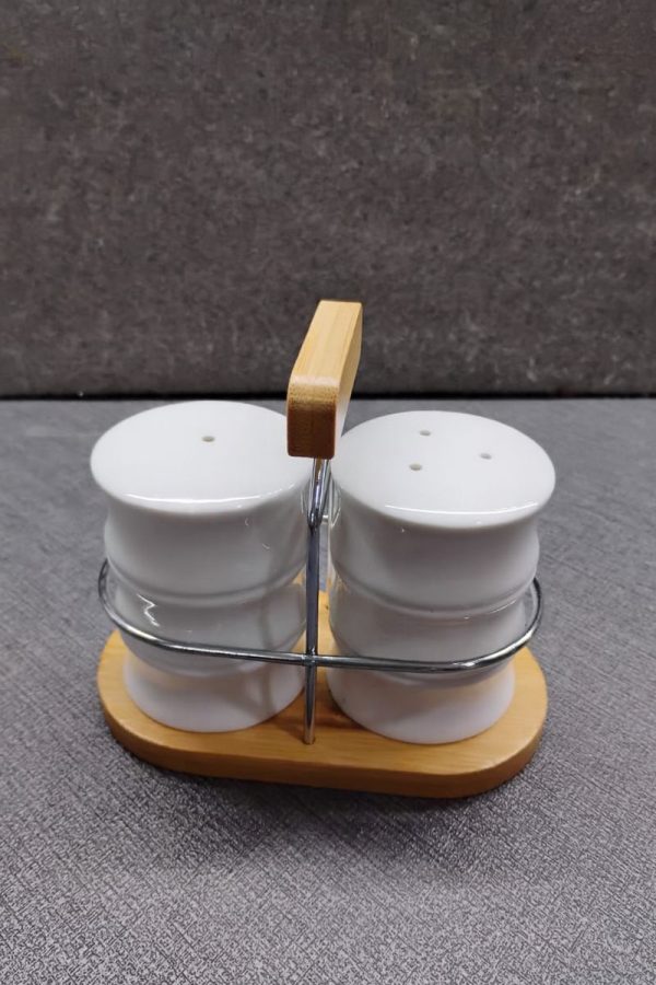 ROXX Bamboo Salt & Pepper Shaker Set – Eco – Friendly Kitchen Condiment Set  –  6440