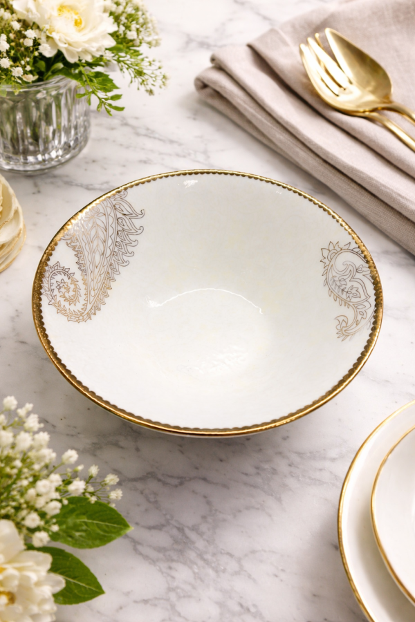 Clay Craft Gold Rim Premium Ceramic Luxury Dinner Set 40 Pcs