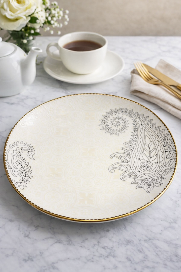 Clay Craft Gold Rim Premium Ceramic Luxury Dinner Set 40 Pcs