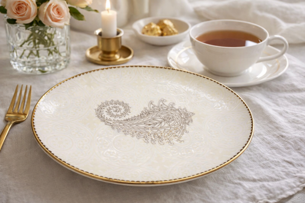 Clay Craft Gold Rim Premium Ceramic Luxury Dinner Set 40 Pcs