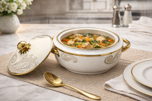 Clay Craft Gold Rim Premium Ceramic Luxury Dinner Set 40 Pcs