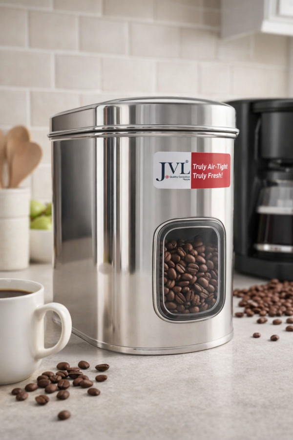 JVL Galaxy Window Canister  – Transparent Airtight Storage Jar