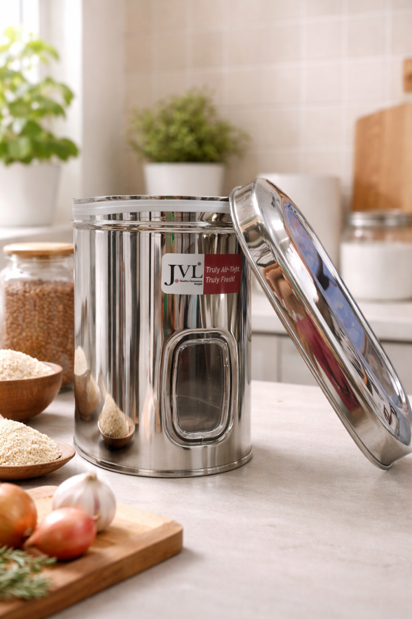 JVL Galaxy Window Canister  – Transparent Airtight Storage Jar