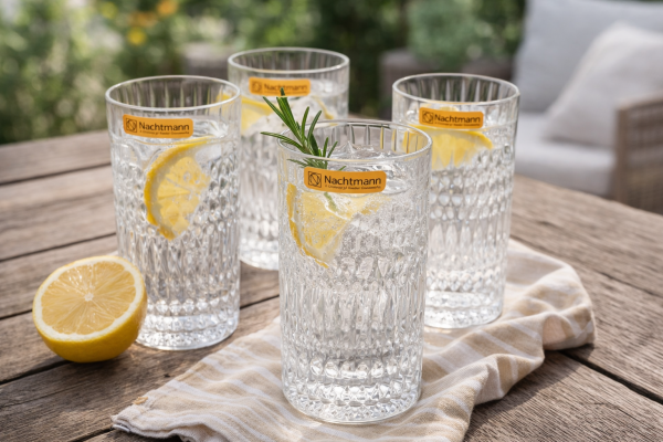 Nachtmann Crystal Ethno Long Drink Glass Glass 422ml Set of 6 Pcs (104300) – Premium Fine Bavarian Lead Free Glassware