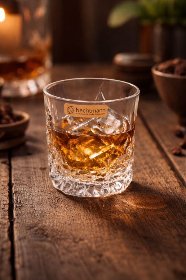 Nachtmann Crystal Sculpture Whisky Glass 340ml Set of 6 Pcs (92856) – Premium Fine Bavarian Lead Free Glassware