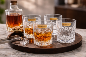 Nachtmann Crystal Sculpture Whisky Glass 340ml Set of 6 Pcs (92856) – Premium Fine Bavarian Lead Free Glassware