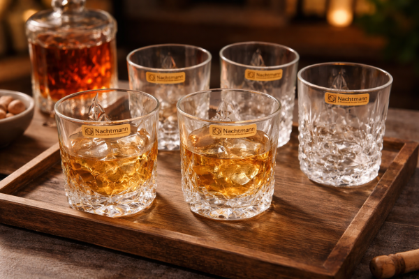 Nachtmann Crystal Sculpture Whisky Glass 340ml Set of 6 Pcs (92856) – Premium Fine Bavarian Lead Free Glassware