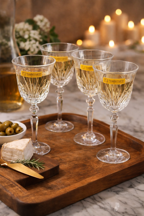 Nachtmann Crystal Palais White Wine Glass 180ml Set of 6 Pcs (92952) – Premium Fine Bavarian Lead Free Glassware