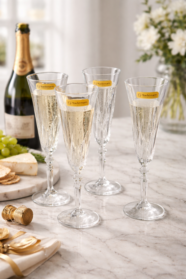 Nachtmann Crystal Palais Taper Champagne Glass 140ml Set of 6 Pcs (92953) – Premium Fine Bavarian Lead Free Glassware