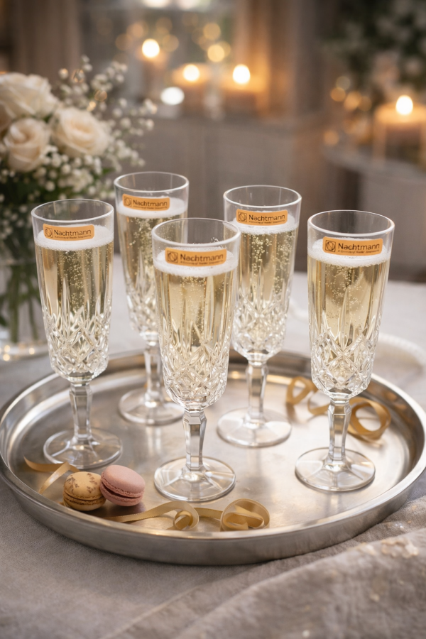 Nachtmann Crystal Noblesse Champagne Glasses 151ml Set of 6 (104302) – Premium Fine Bavarian Lead Free Glassware