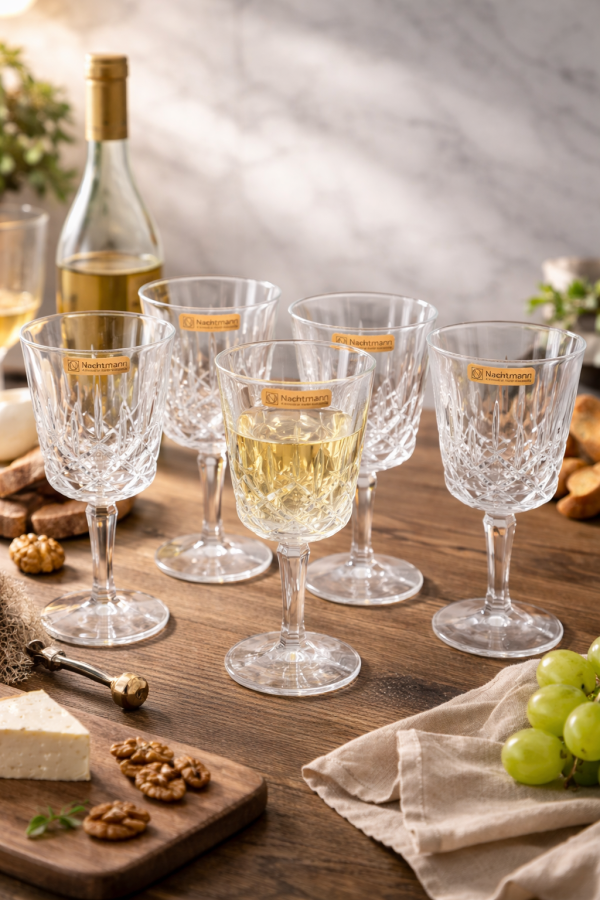 Nachtmann Crystal Noblesse Cocktail Wine Glass 355ml Set 6 Pcs (104303) – Premium Fine Bavarian Lead Free Glassware