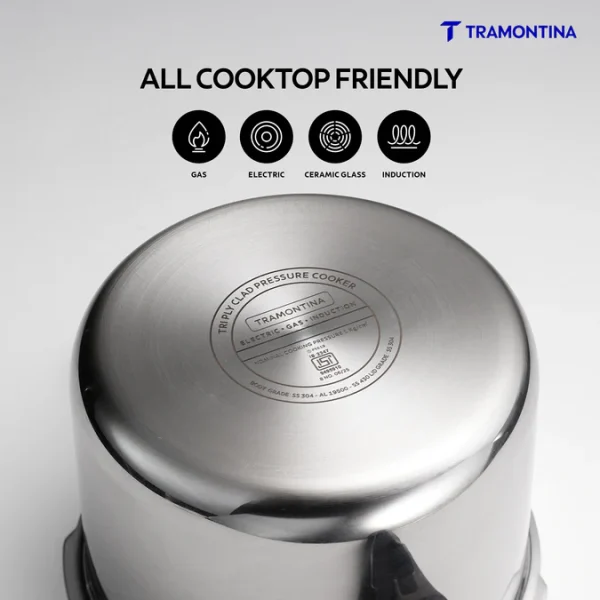 Tramontina Aero Triply Stainless Steel Pressure Cooker
