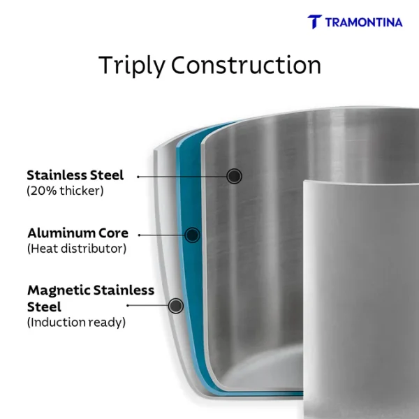 Tramontina Aero Triply Stainless Steel Pressure Cooker